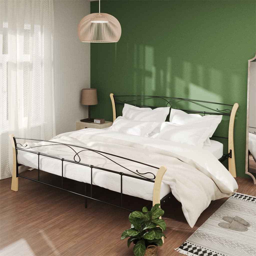 vidaXL Estrutura de cama 120x200 cm metal preto