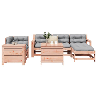vidaXL 7 pcs conjunto sofás jardim madeira abeto-de-douglas