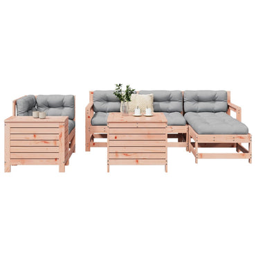 vidaXL 7 pcs conjunto sofás jardim madeira abeto-de-douglas