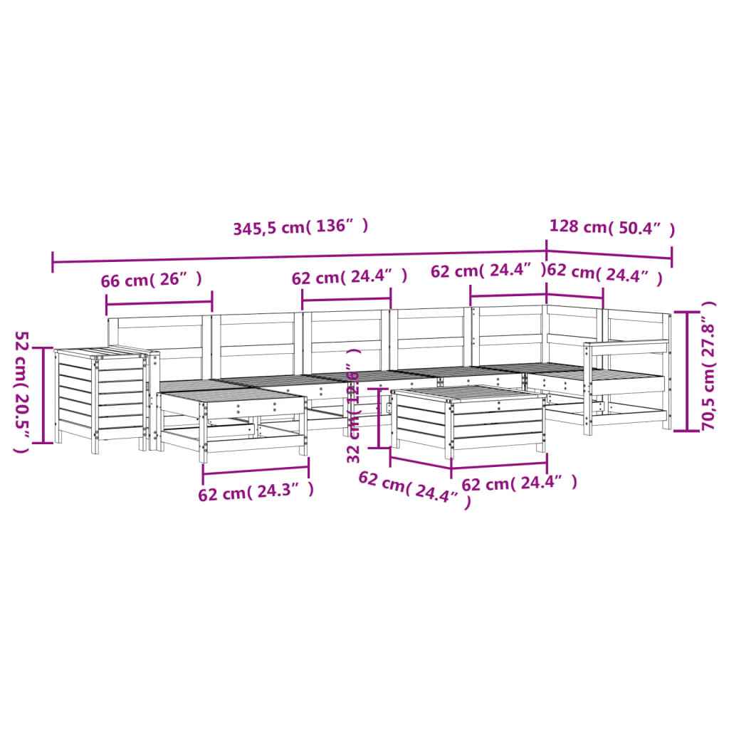 vidaXL 9 pcs conjunto sofás jardim madeira abeto-de-douglas