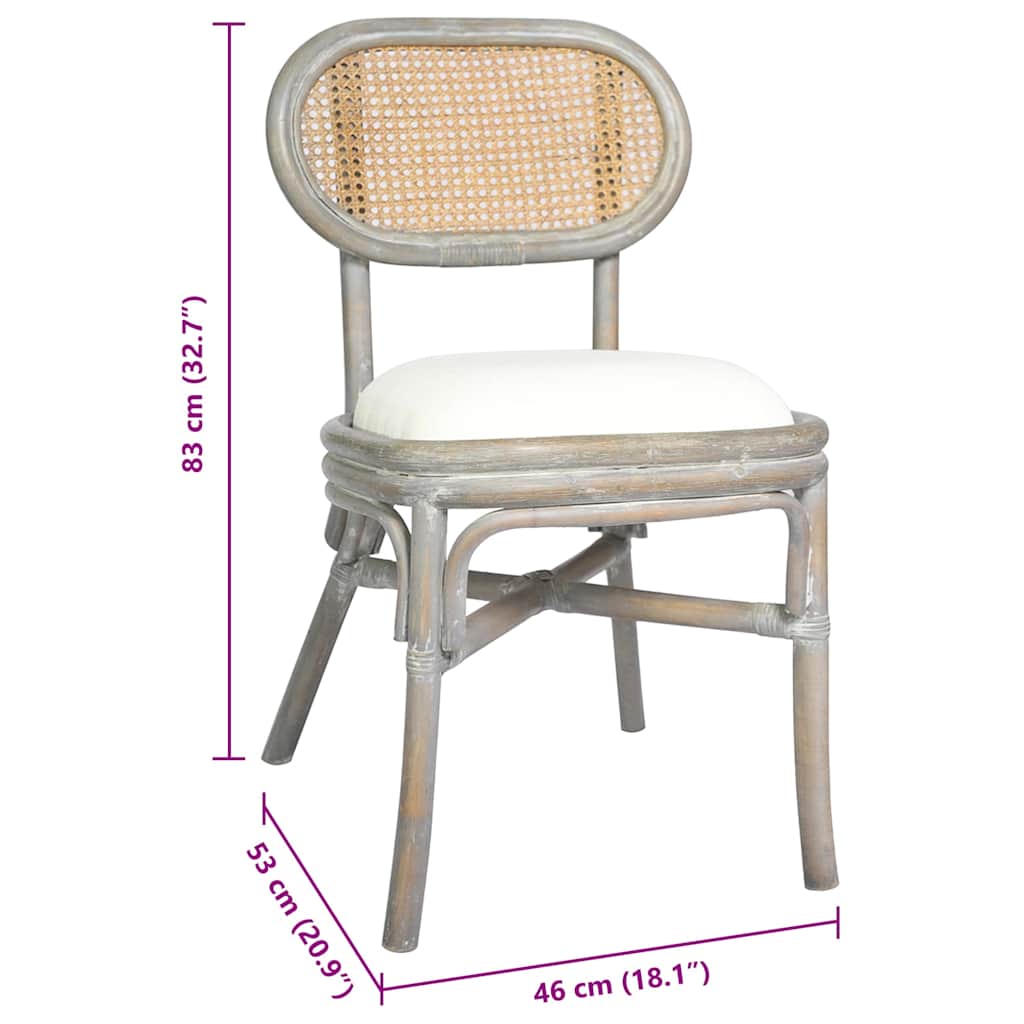 vidaXL Cadeiras de jantar 2 pcs linho cinzento