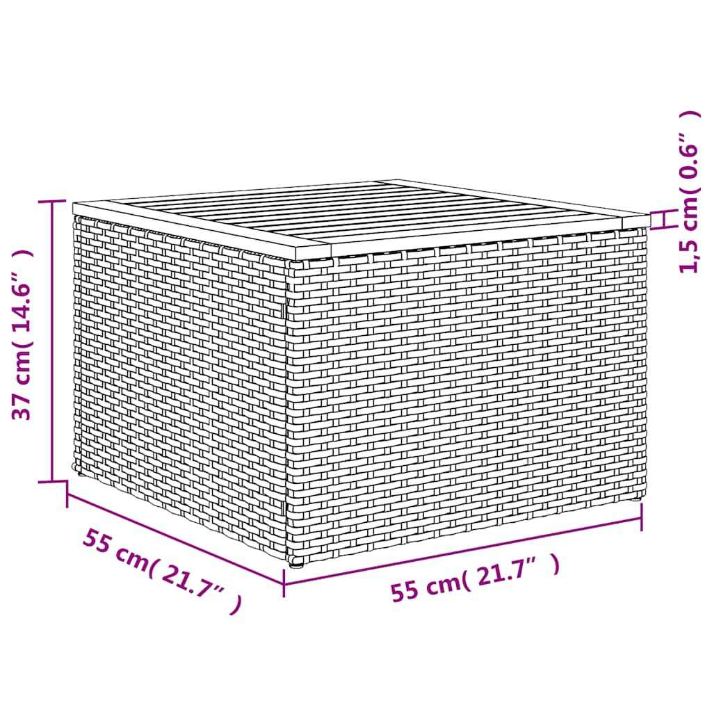 vidaXL 14 pcs conjunto sofás p/ jardim c/ almofadões vime PE cinzento