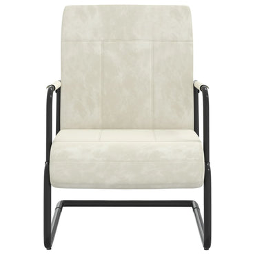 vidaXL Cadeira cantilever veludo branco nata