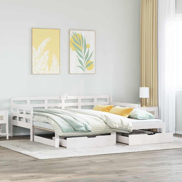 vidaXL Sofá-cama com gavetão e gavetas sem colchão 80x200 cm branco