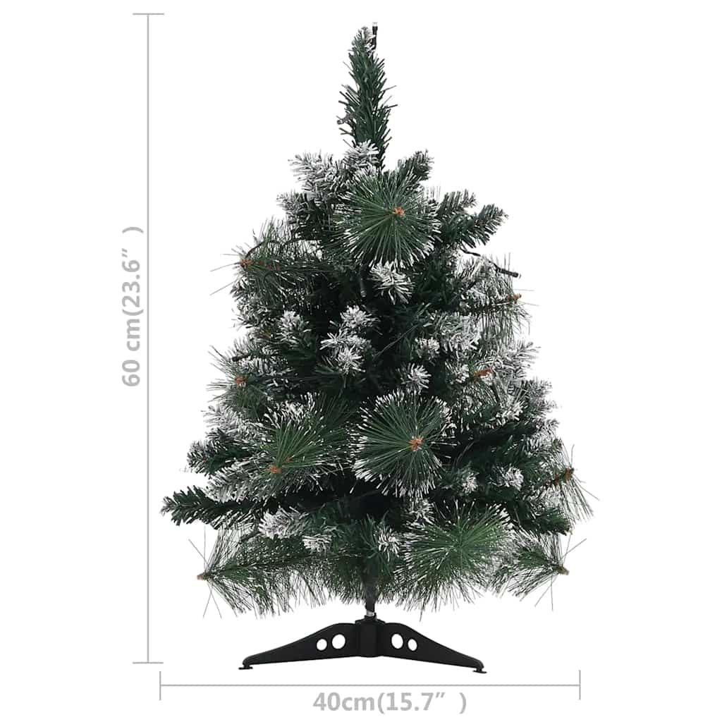 vidaXL Árvore de Natal artificial pré-iluminada + suportes PVC verde