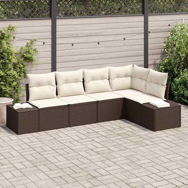 vidaXL Conjunto de Sofá de Jardim 5 pcs Preto vime PE