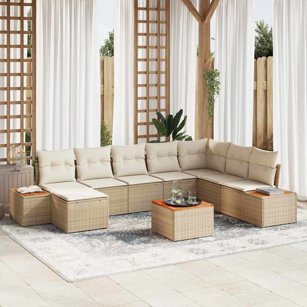 vidaXL Conjunto de Sofá de Jardim 8 pcs Preto Rattan Sintético