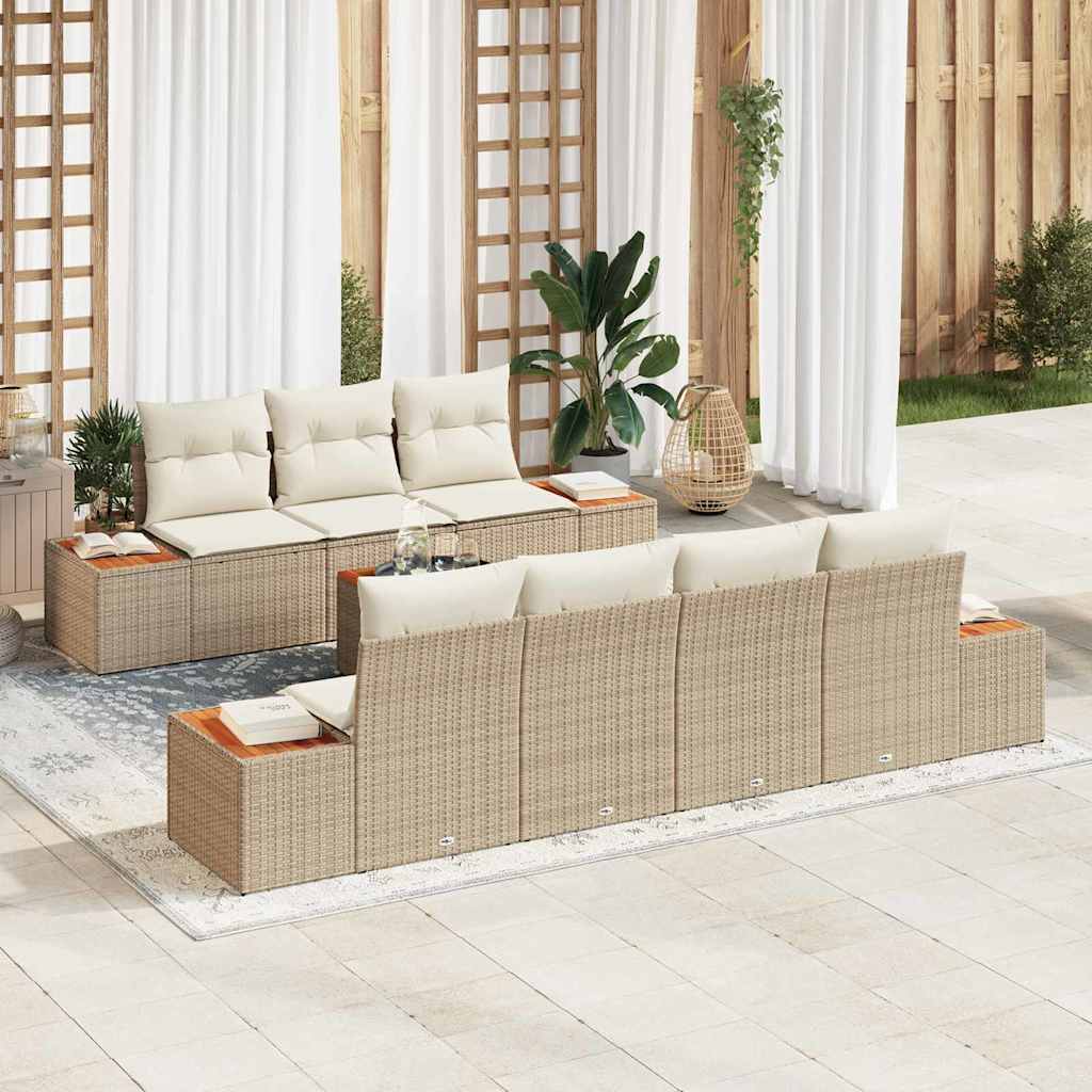 vidaXL Conjunto de Sofá de Jardim 8 pcs Preto Rattan Sintético