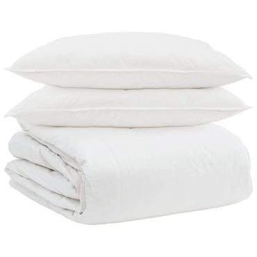 vidaXL Conjunto de Edredom com travesseiro 3 pcs Branco Pena de ganso