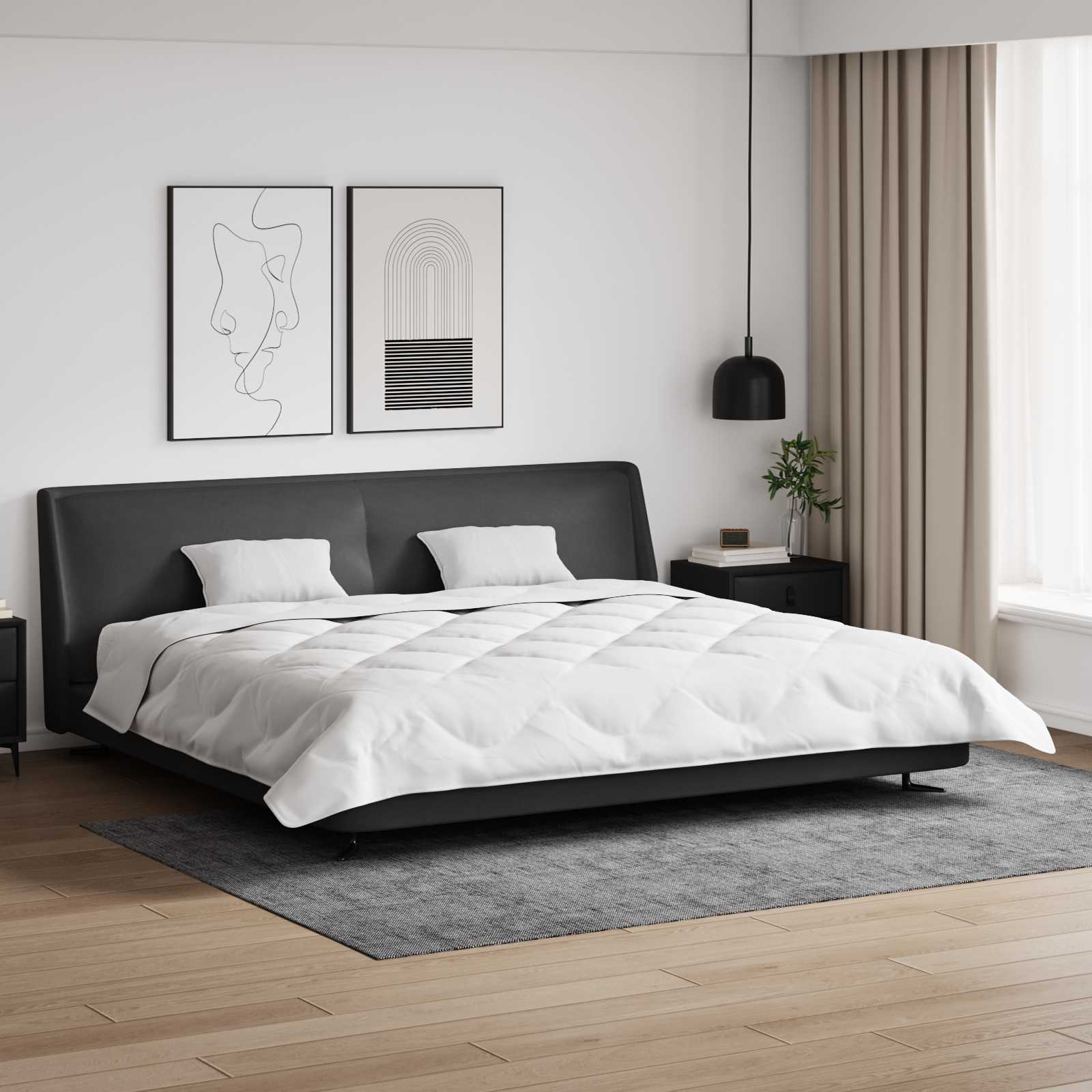 vidaXL Edredom de Inverno com travesseiro 3 pcs Branco Microfibra