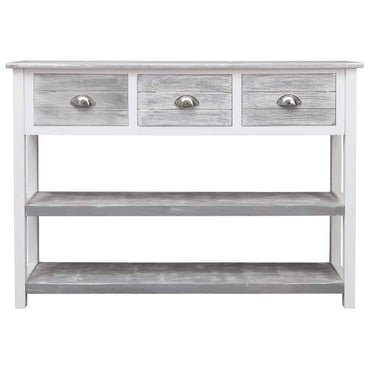 vidaXL Aparador 108x30x76 cm madeira paulownia maciça cinzento