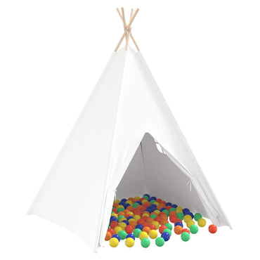 vidaXL Tenda Teepee Branco 120 x 120 x 150 cm Tecido e Plástico