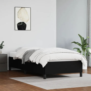 vidaXL Estrutura de cama de solteiro 90x190 cm couro artificial preto