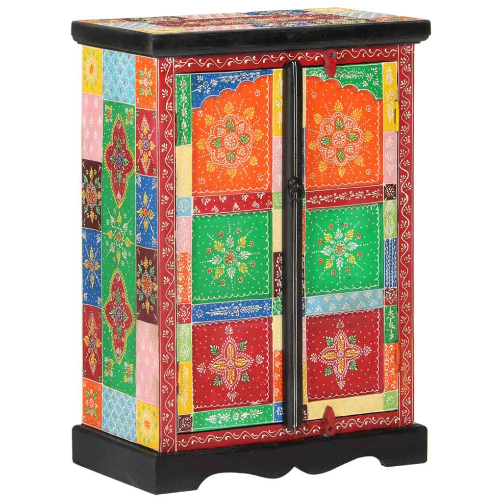 vidaXL Aparador pintado à mão com portas 53x30x75 cm mangueira maciça