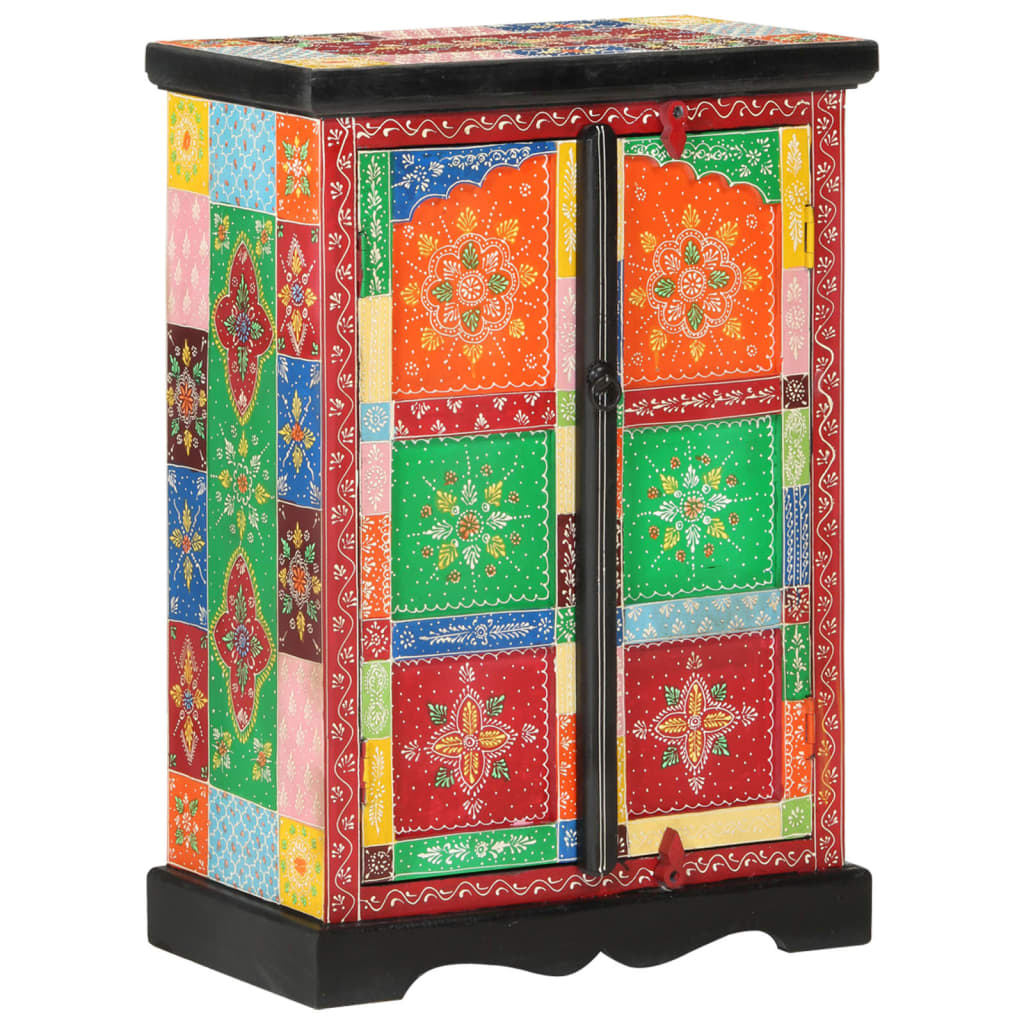 vidaXL Aparador pintado à mão com portas 53x30x75 cm mangueira maciça