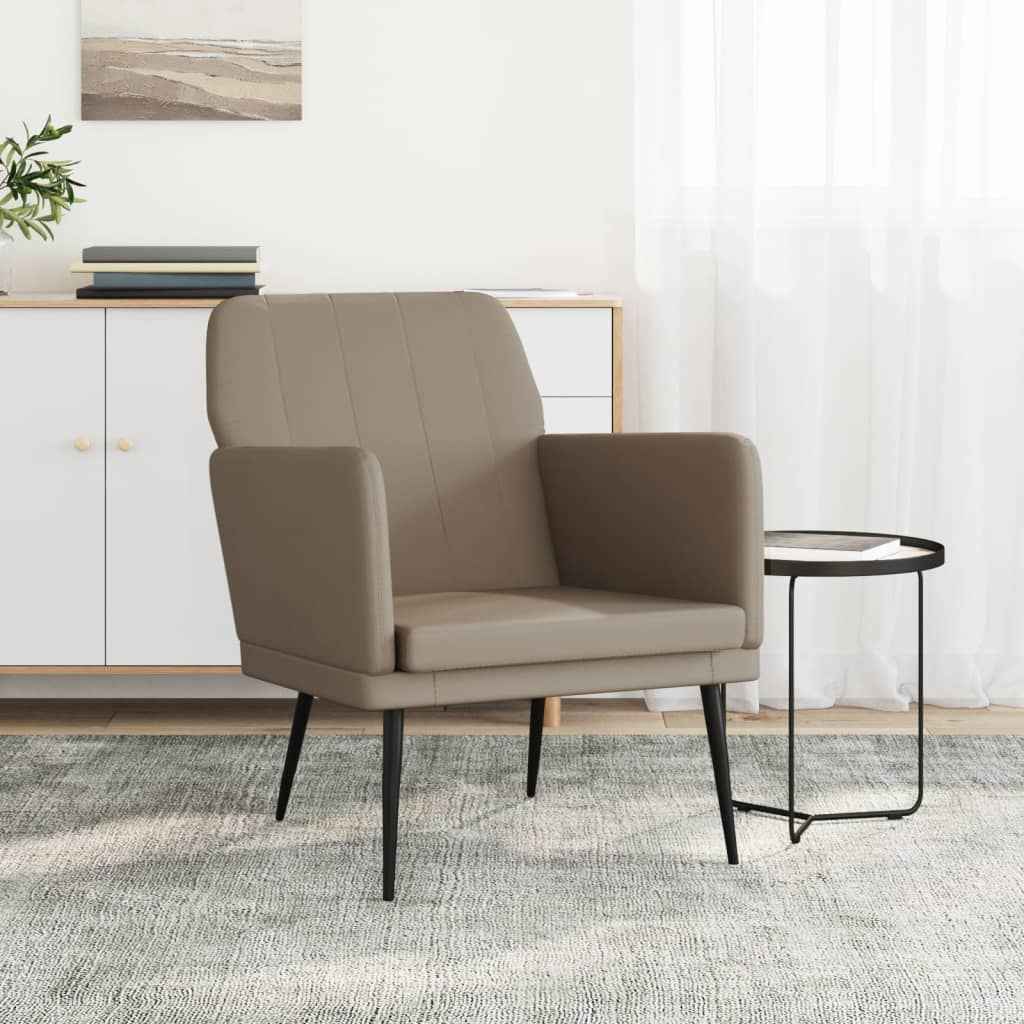 vidaXL Cadeira com apoio de braços 61x78x80 cm couro artificial preto