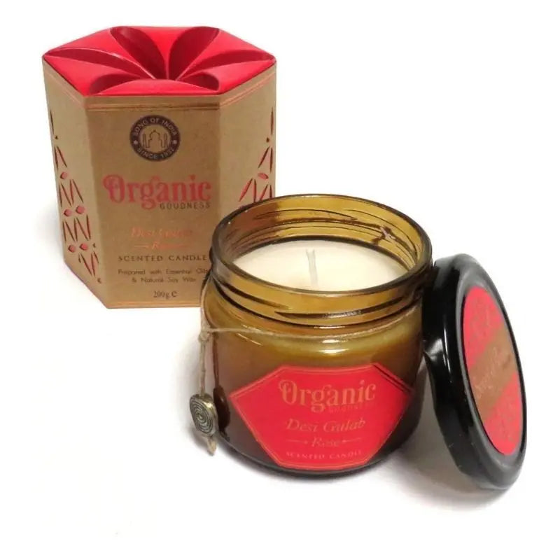 Vela de soja com óleos essenciais Organic Goodness - Rosas