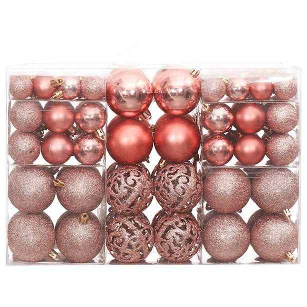 vidaXL Conjunto de bolas de natal 100 pcs 3/4/6 cm dourado