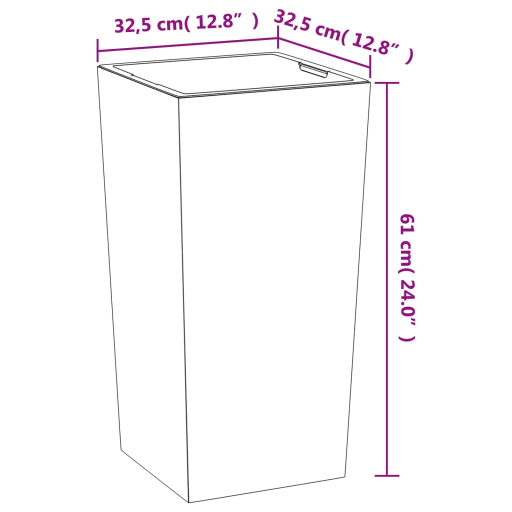 vidaXL Vaso c/ interior removível 21/49 L + aspeto cimento antracite