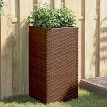 vidaXL Vaso/floreira de jardim 40x40x80 cm vime PE castanho