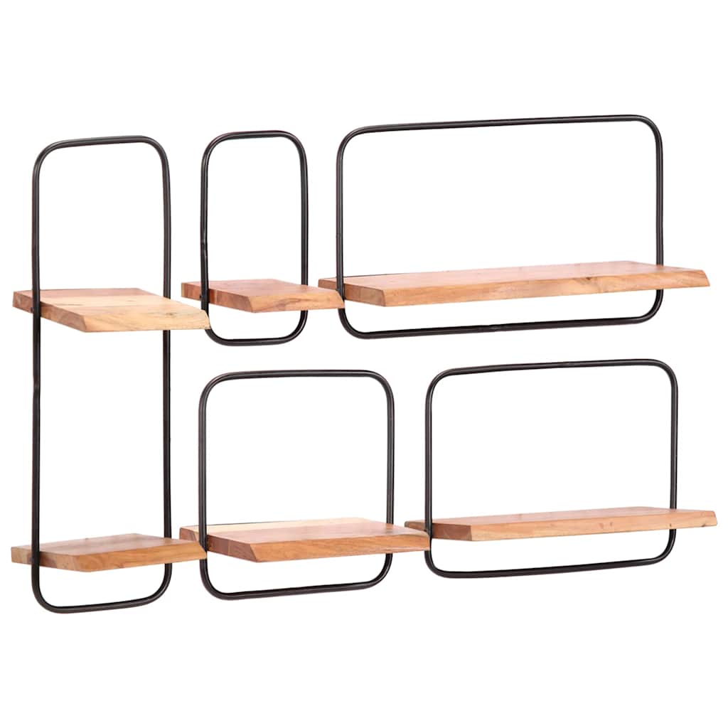 vidaXL Prateleiras parede 5 pcs madeira de acácia maciça