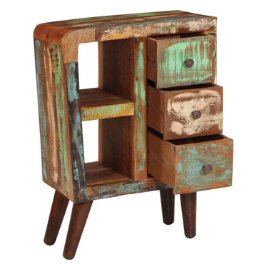 vidaXL Aparador 55x30x80 cm madeira recuperada maciça