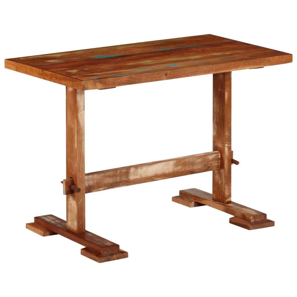 vidaXL Mesa de jantar 110x55x78 cm madeira recuperada maciça
