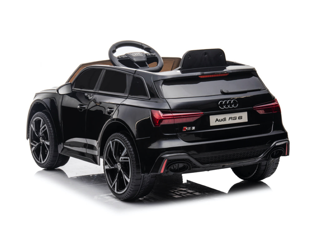 Audi RS6,12 volt elektrische kinderauto met rubberen banden, leder zitje en meer!