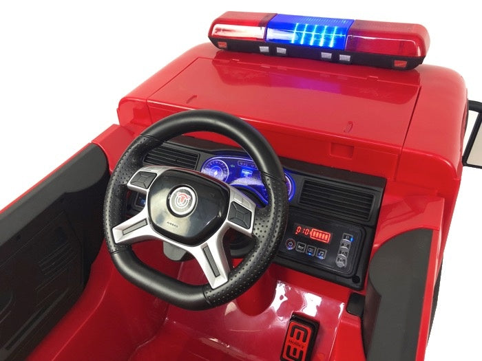 Brandweer Accu Auto, 12 volt elektrische kinderauto met veel accessoires!