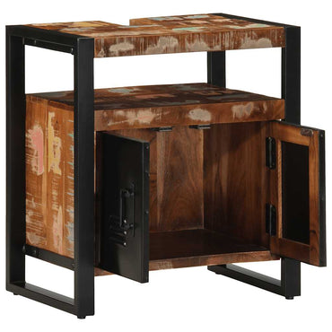 vidaXL Armário pia do banheiro 55x35x60 cm madeira maciça recuperada