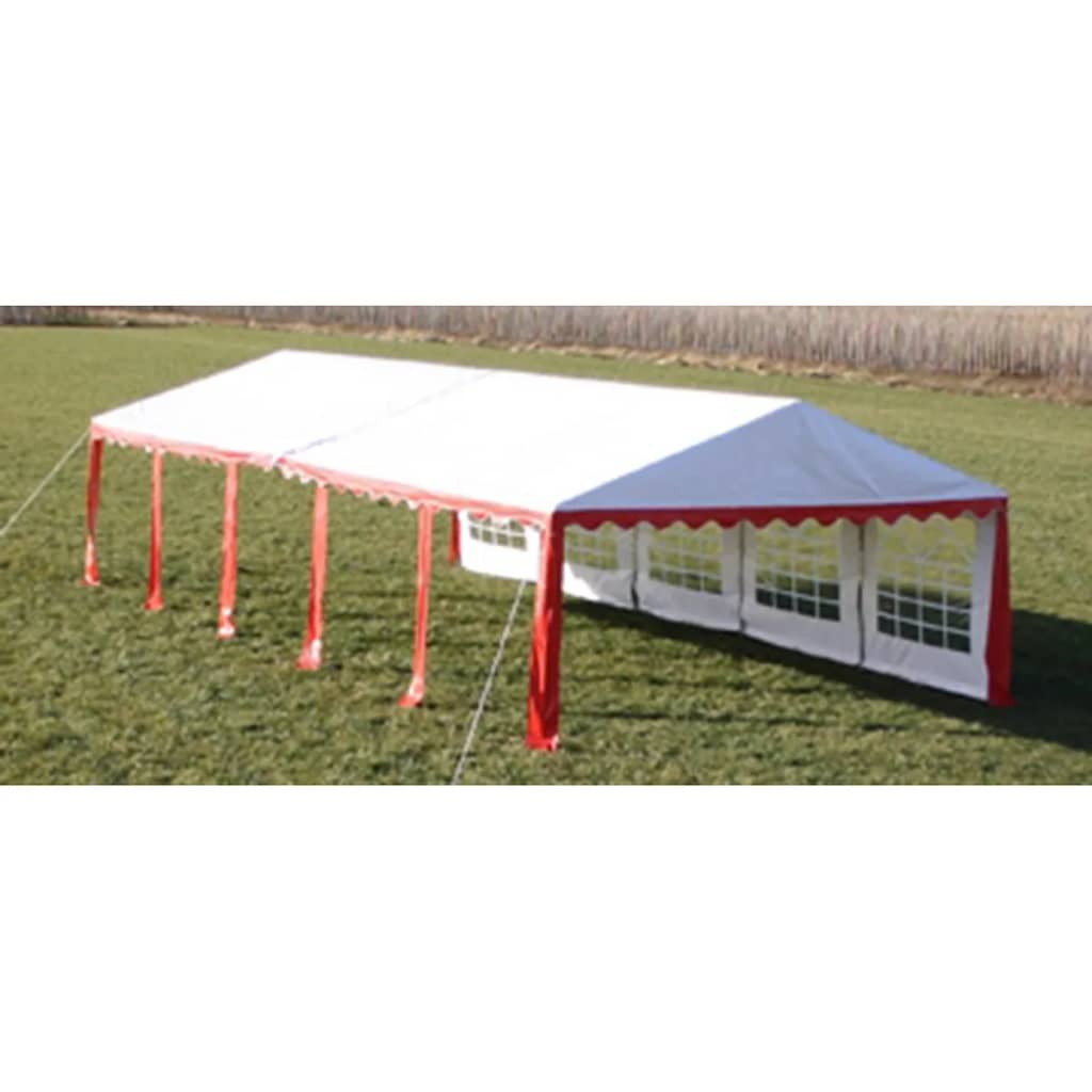 Tenda para festa com painéis laterais, 10 x 5 m Vermelho e Branco