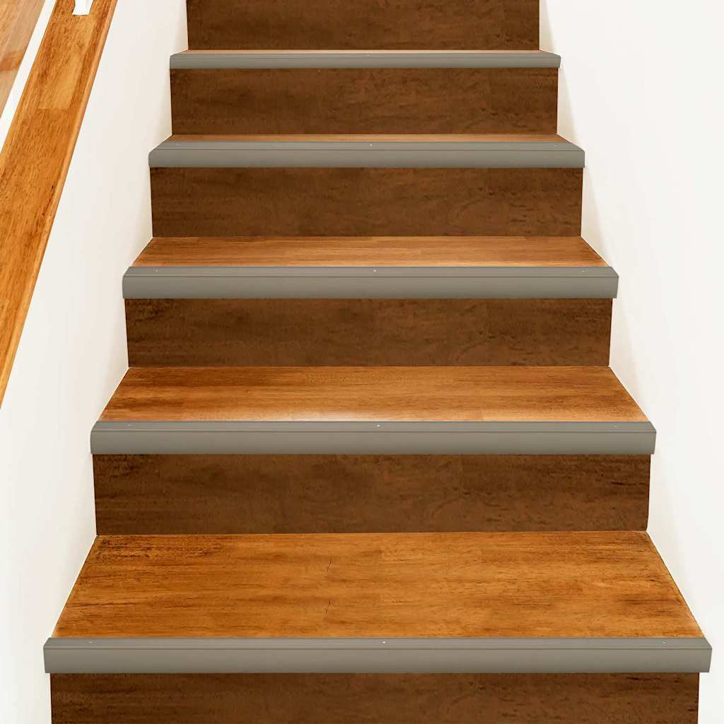 vidaXL Perfis de escada em forma de L 15 pcs 90 cm alumínio prateado