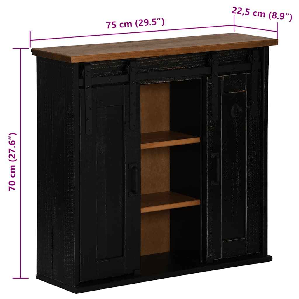 vidaXL Armário suspenso HALDEN 2 portas de correr 75x22,5x70 cm Pinho