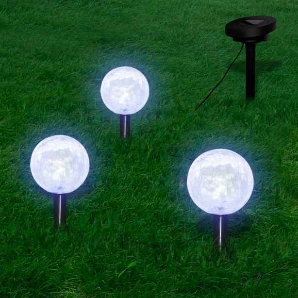 vidaXL Candeeiros de jardim 6 pcs LED com estacas e painéis solares