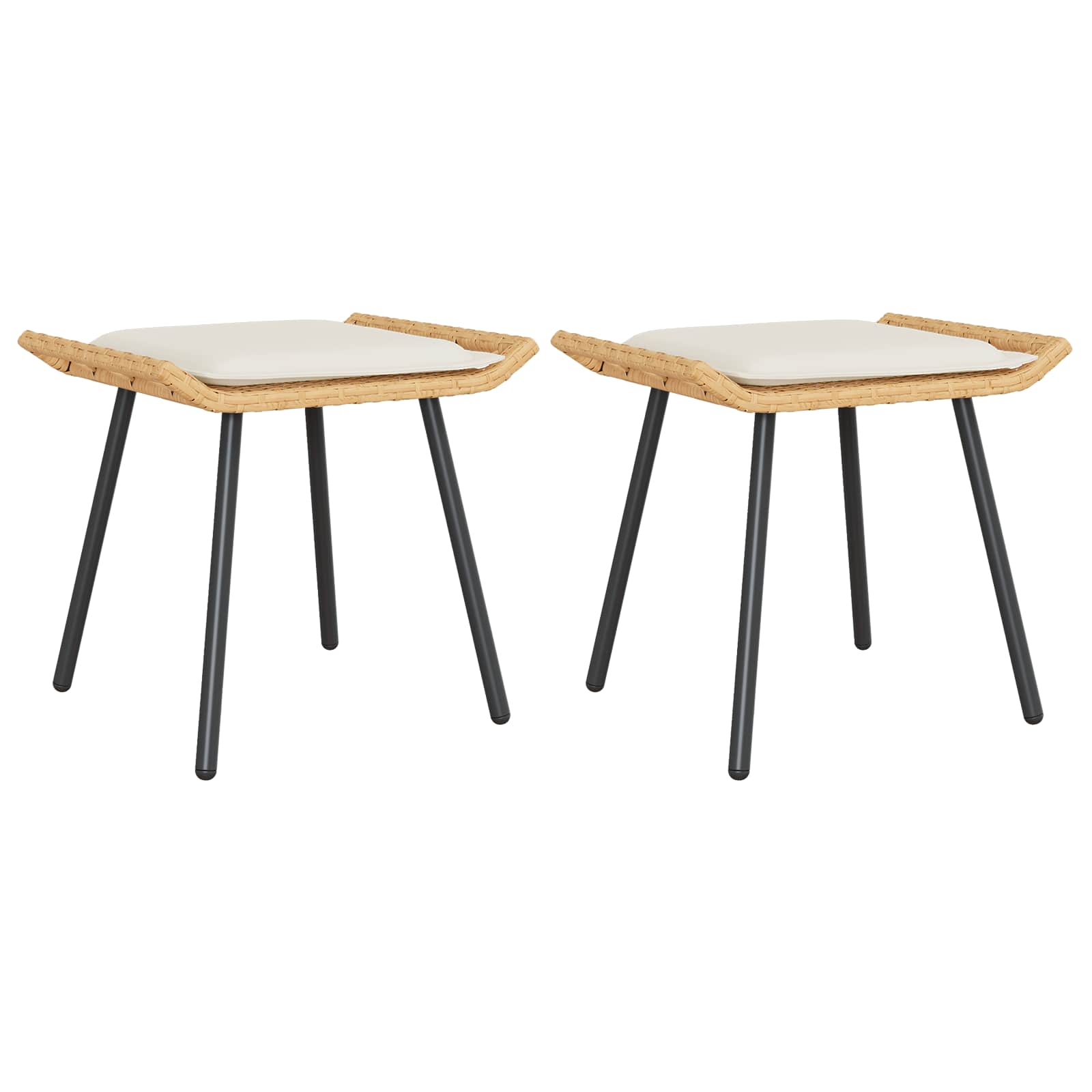 vidaXL Banquinho de Jardim 2 pcs Natura 50 x 40 x 45cm Aço