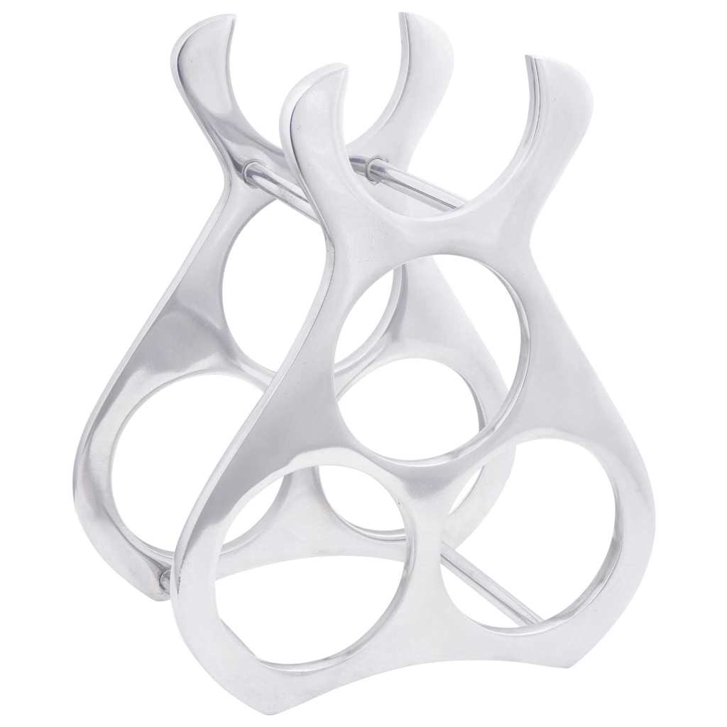 vidaXL Escorredor de Vinho Prateado 23 x 14 x 28 cm Alumínio