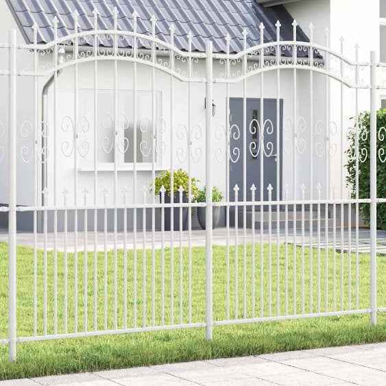 vidaXL Cerca de jardim com topo em forma de lança, preta, 240x75 cm, aço com revestimento em pó