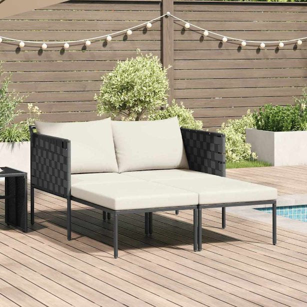 vidaXL Cama de Sol Antracite 153 x 115 x 69.5 cm Aço revestido a pó