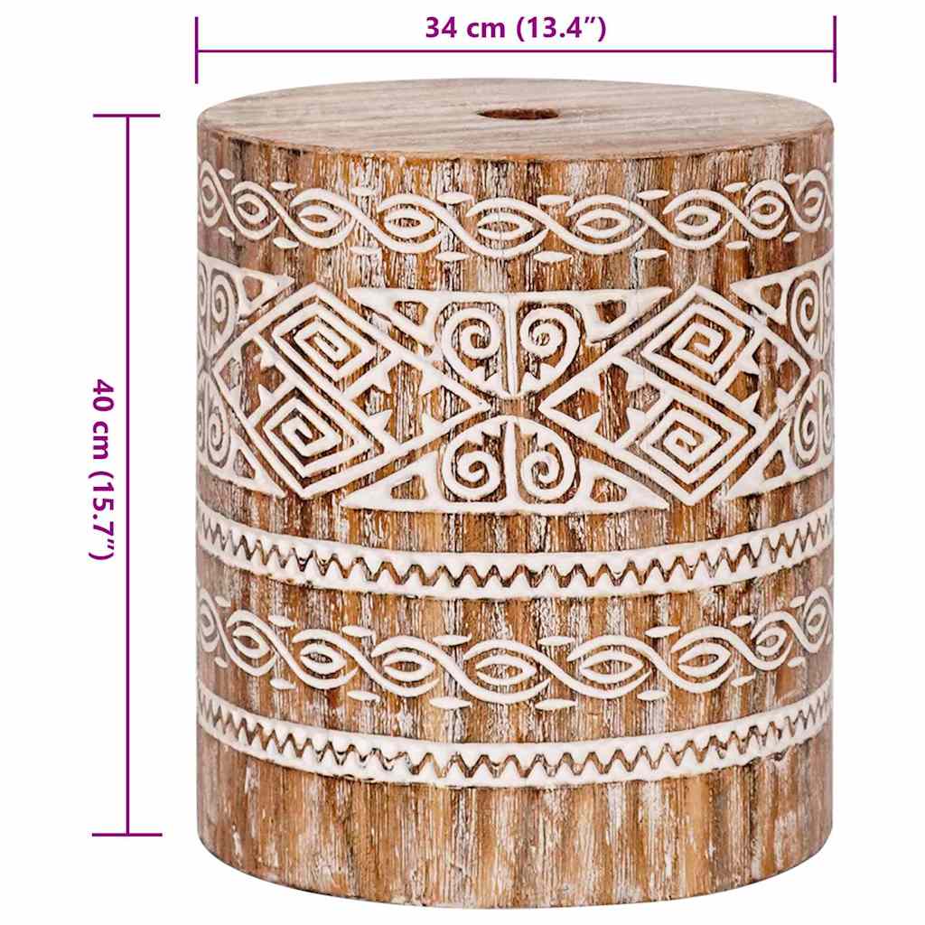 vidaXL Base para chapéu de sol Branco Lavado Ø34 x 40 cm