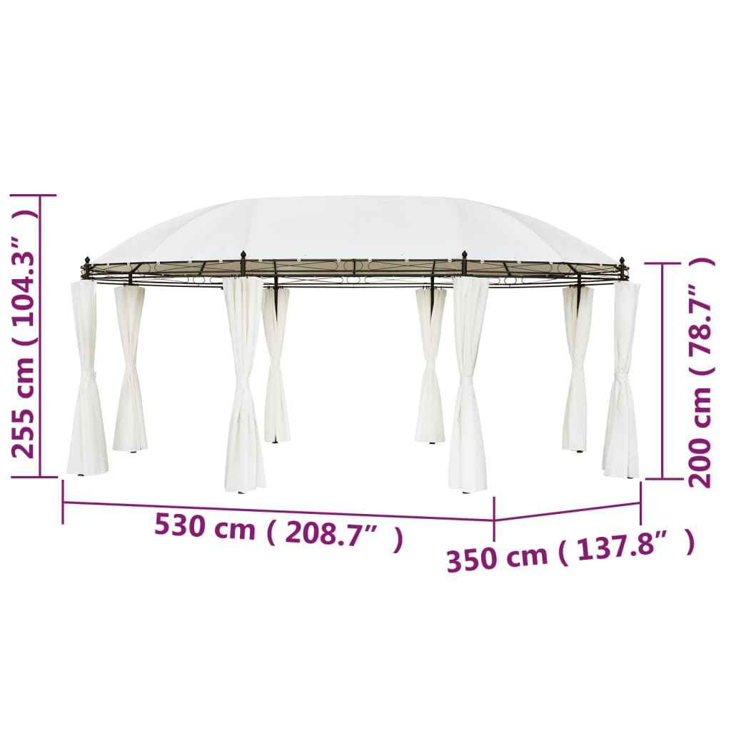 vidaXL Gazebo branco-nata 530 x 350 x 265 cm