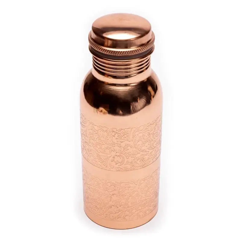 Garrafa de água em cobre 500 ml - Desenho floral