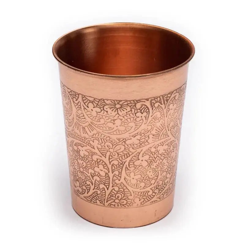Copo de cobre 250 ml - Desenho floral