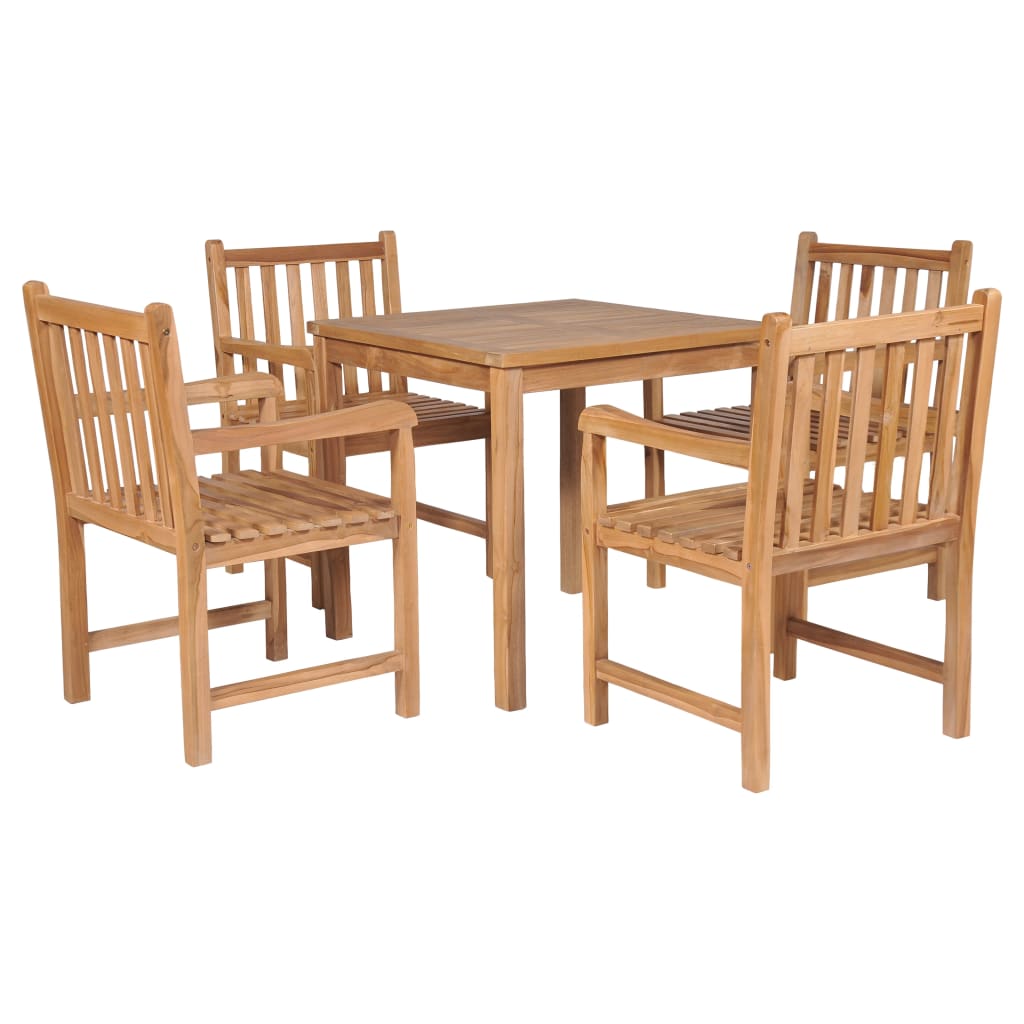 vidaXL Conjunto de jantar de jardim de 3 peças 80x80 cm madeira de teca maciça