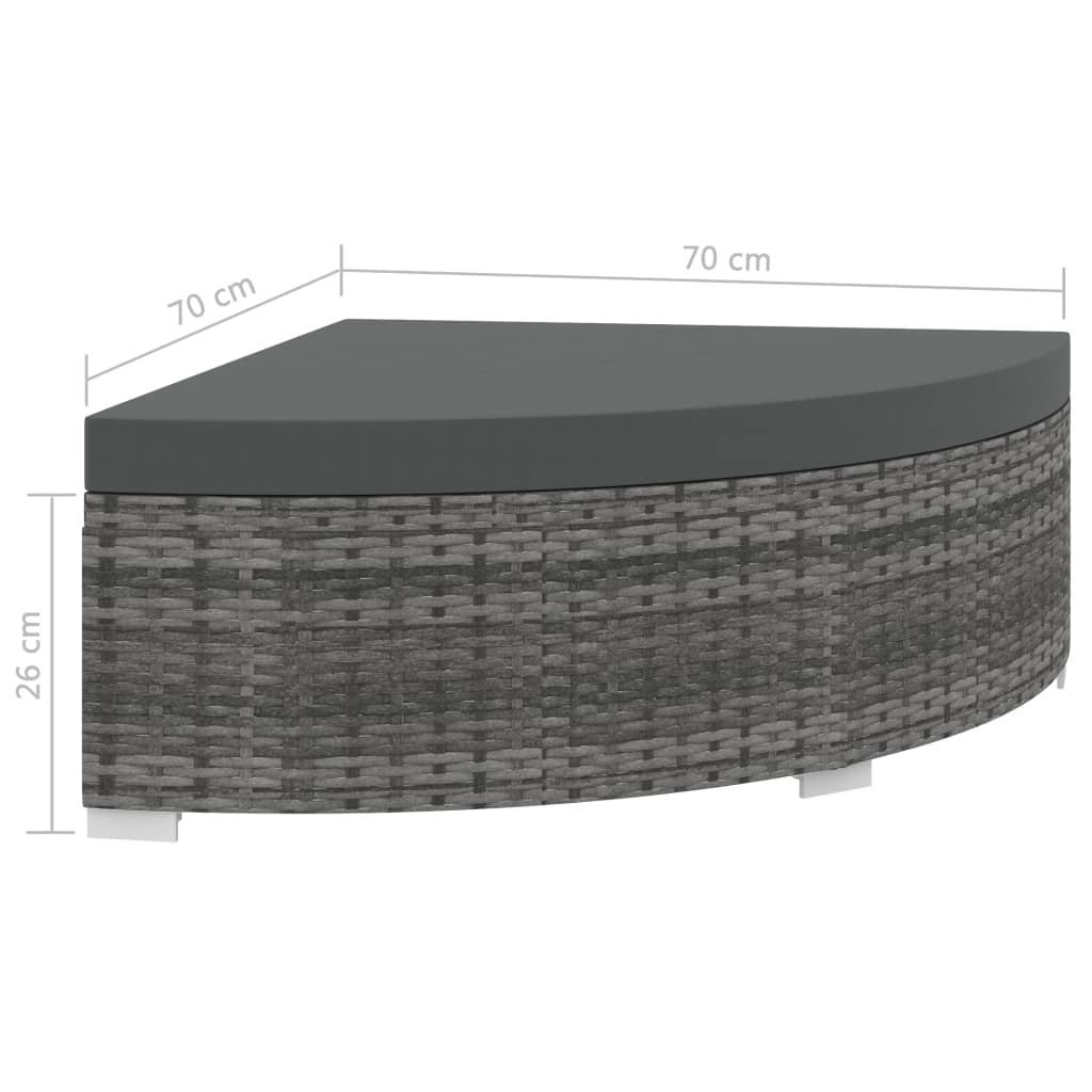 vidaXL 6 pcs conjunto lounge de jardim c/ almofadões vime PE cinzento