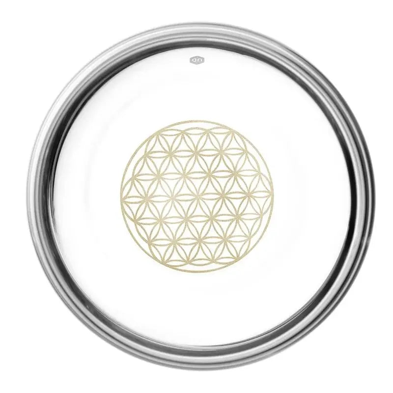 Copo de água com proporção áurea e Flor da vida - Dourado