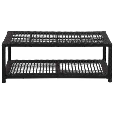 vidaXL Banco sapateira 80x40x30 cm vime PE preto