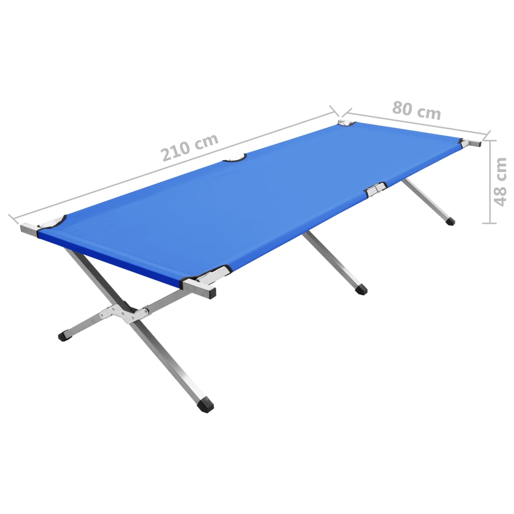 vidaXL Cama de campismo 210x80x48 cm XXL azul