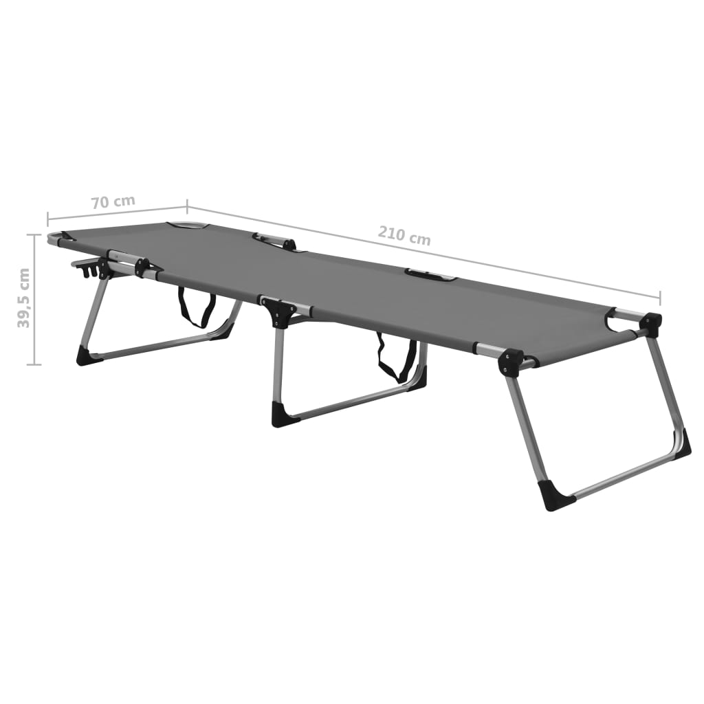 vidaXL Espreguiçadeira dobrável extra alta para idosos alumínio cinza