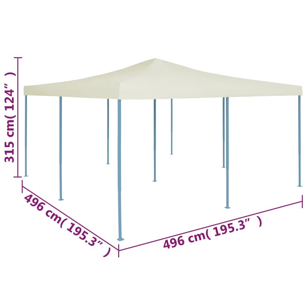 vidaXL Tenda dobrável 5x5 m creme
