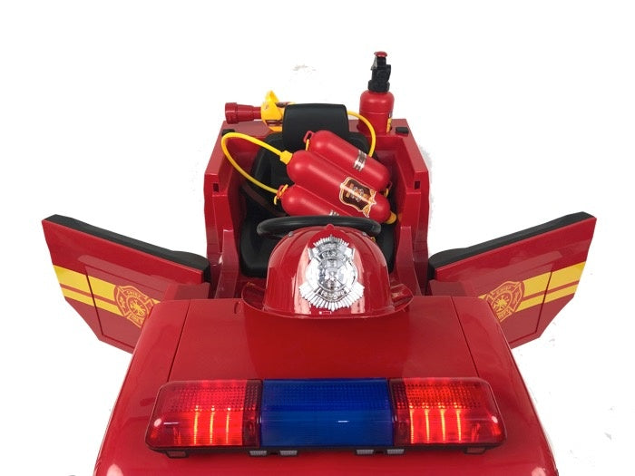 Brandweer Accu Auto, 12 volt elektrische kinderauto met veel accessoires!